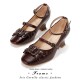Iris Corolla Frame Square Heel Shoes(Reservation/8 Colours/Full Payment Without Shipping)